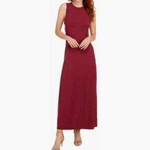 Premise Solid Sleeveless Exposed Zipper Maxi Dress